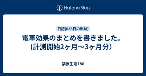 電車効果のまとめを書きました。(計測開始2ヶ月～3ヶ月分）